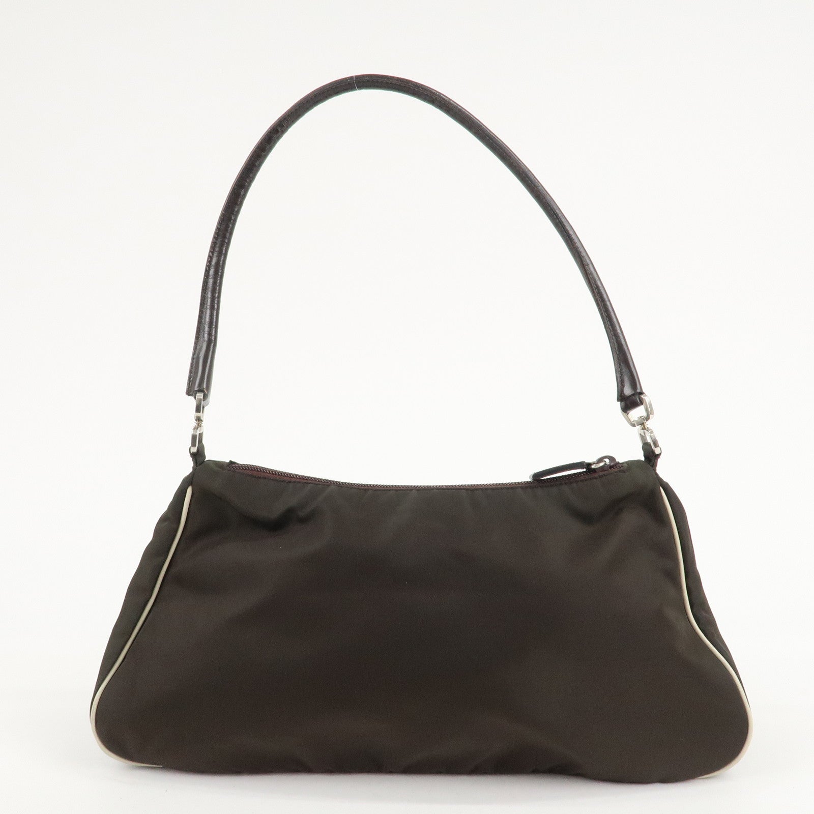Bolso de hombro Prada de nailon y cuero con motivo floral Verde Marrón