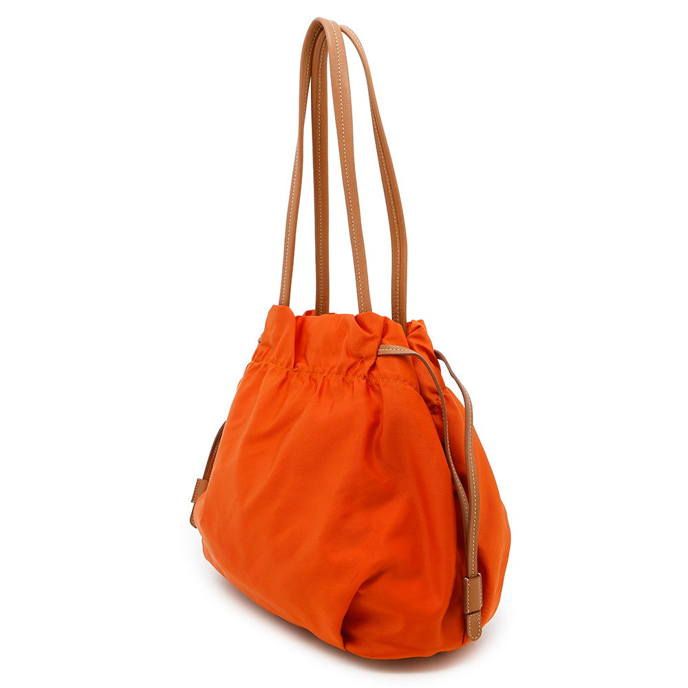 Bolso de mano de nailon Prada Naranjabn1757 Nailon Cuero