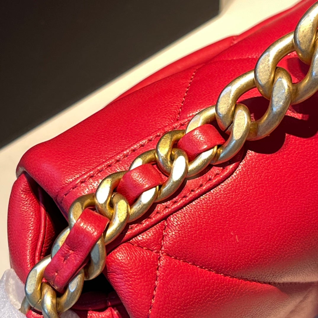 19 Bolso de solapa 26 Rojo GOATSKIN