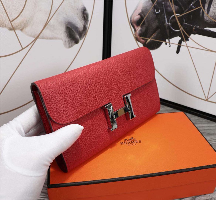 HM Clutch Constance 20.5 Rojo Piel de becerro Herrajes plateados