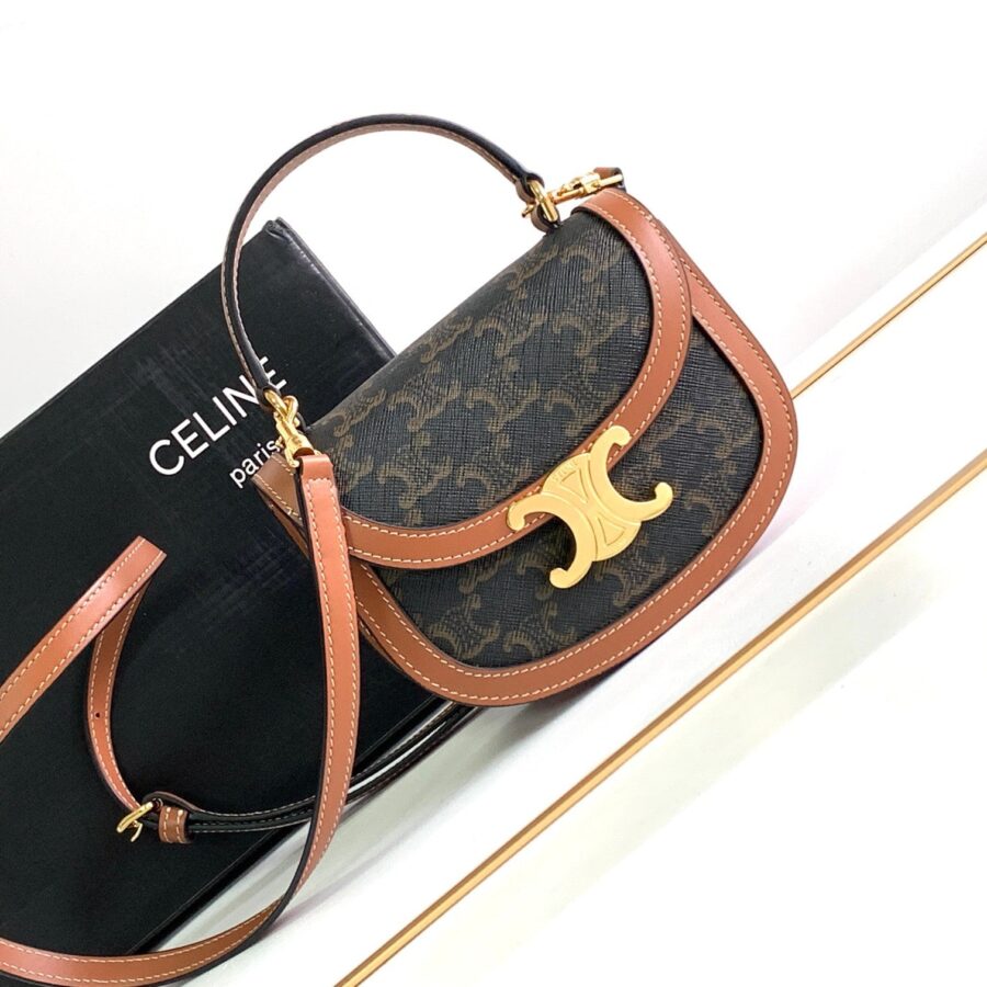 Celine Triomphe brown bag – front view