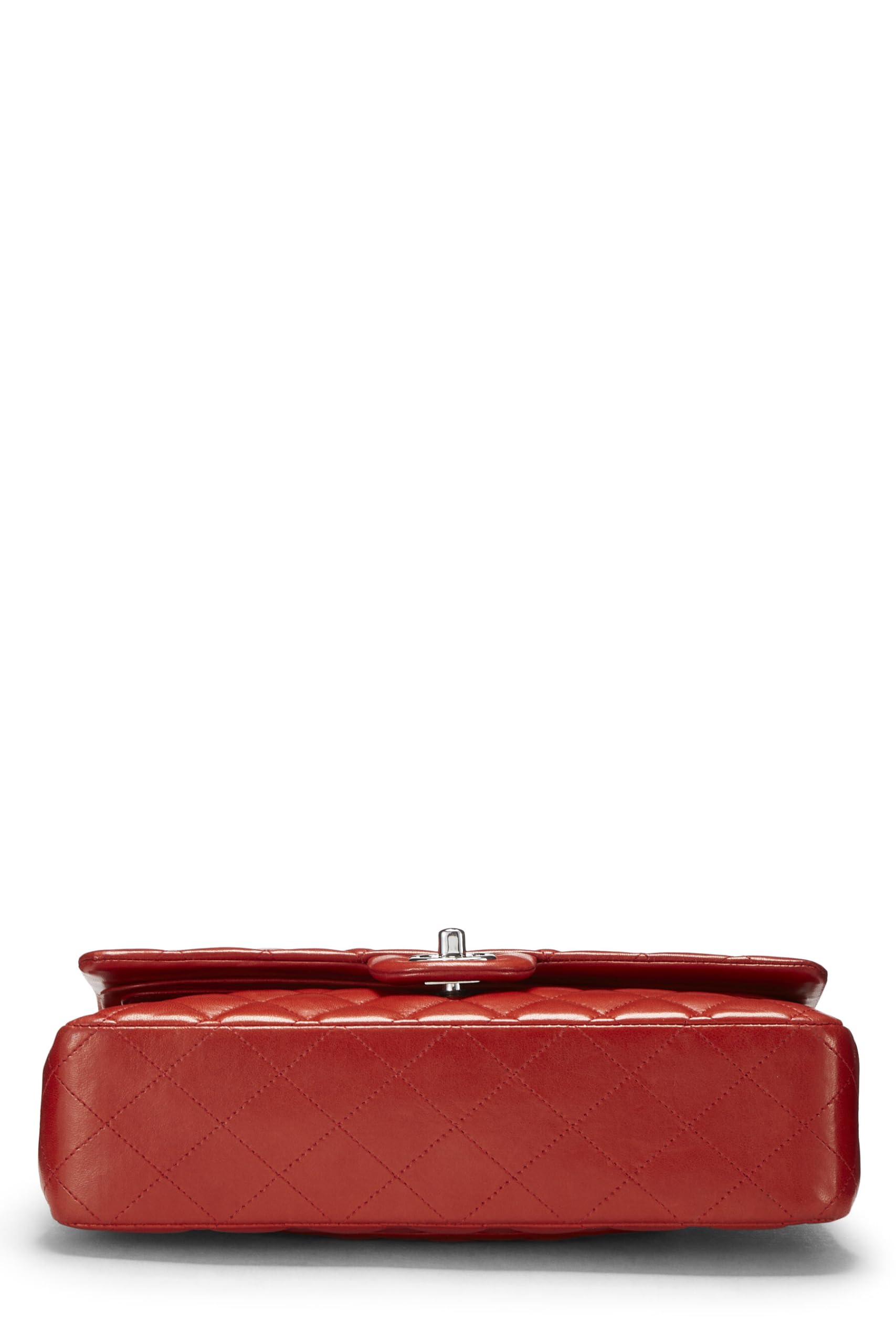 Chl, Rojo Quilted Lambskin Classic Double Flap Mediano, Rojo