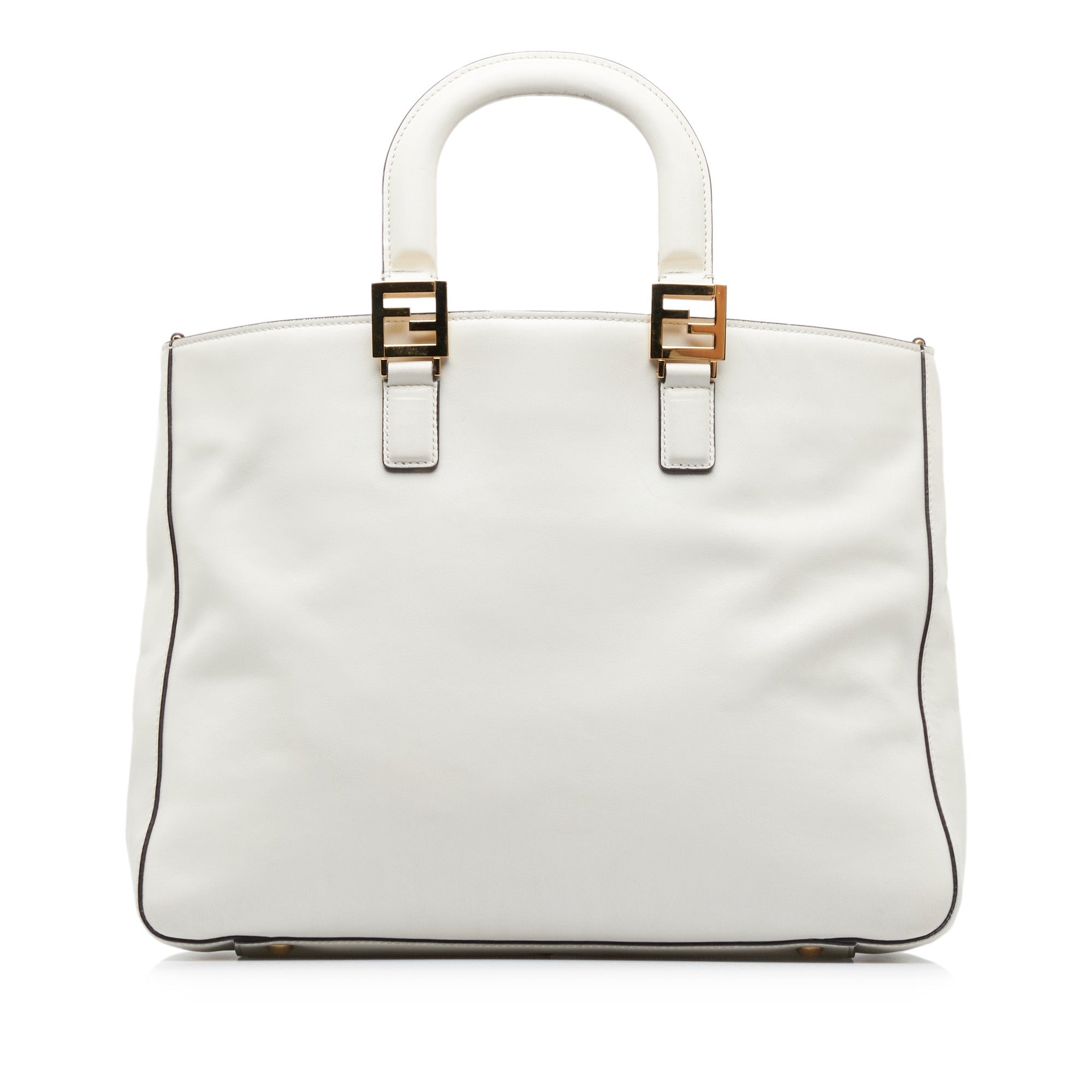 White Fendi Medium Glacier FF Tote Satchel - Product Image 2