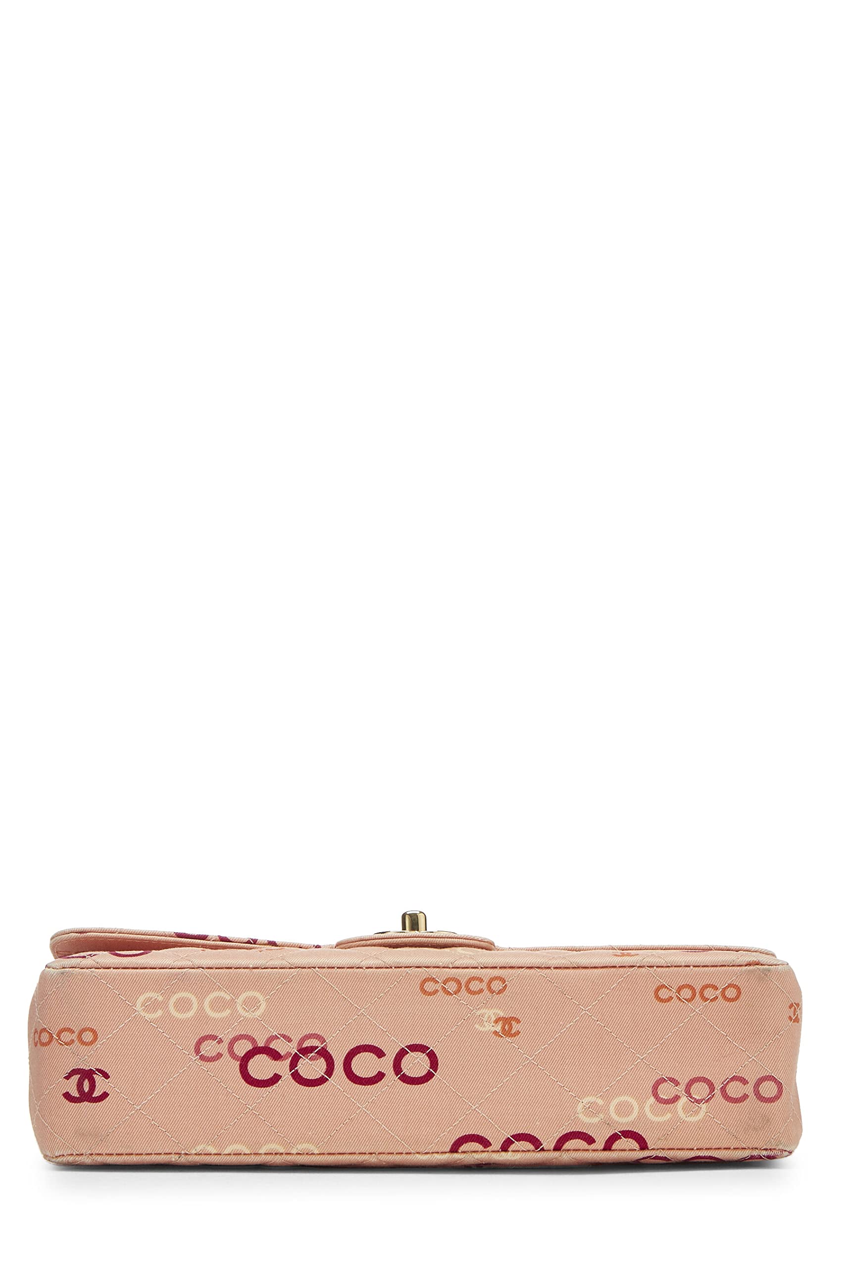 Chl, Rosa Quilted Canvas Coco Classic Double Flap Mediano, Rosa