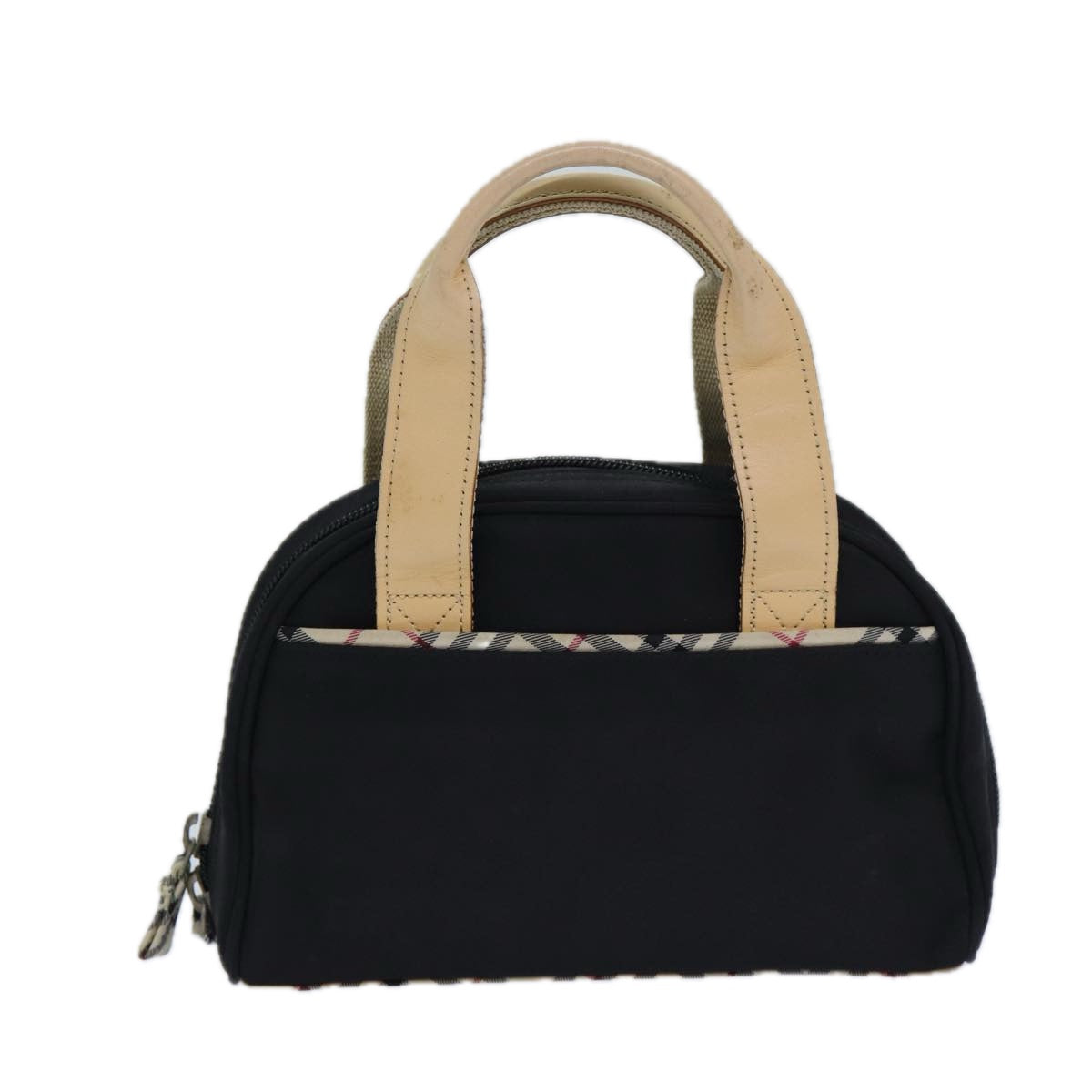 Burberry Nova Check Hand Bag Nylon Negro Auth 83319