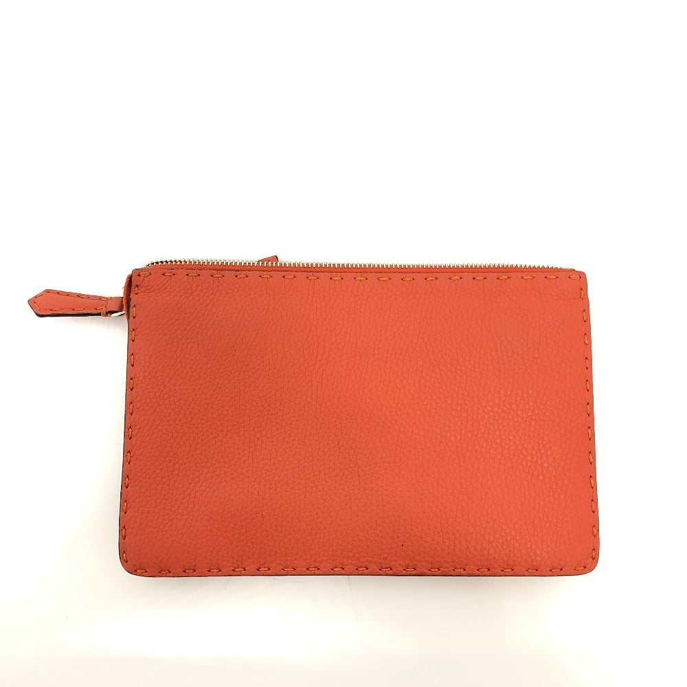 Fendi Bolso clutch Cuero Naranja Celeria
