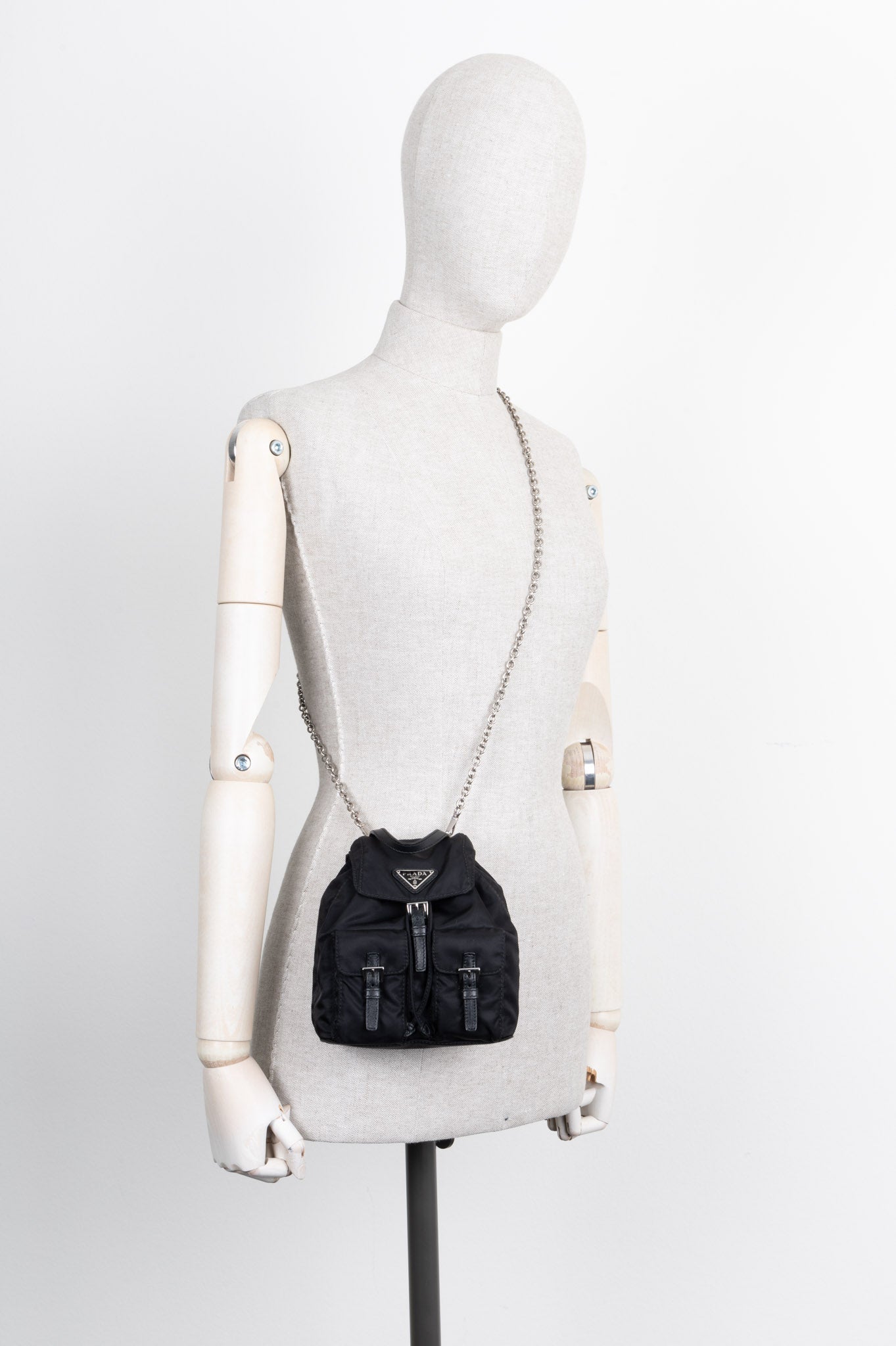 PRADA Mini Nailon Bolso cruzado Negro
