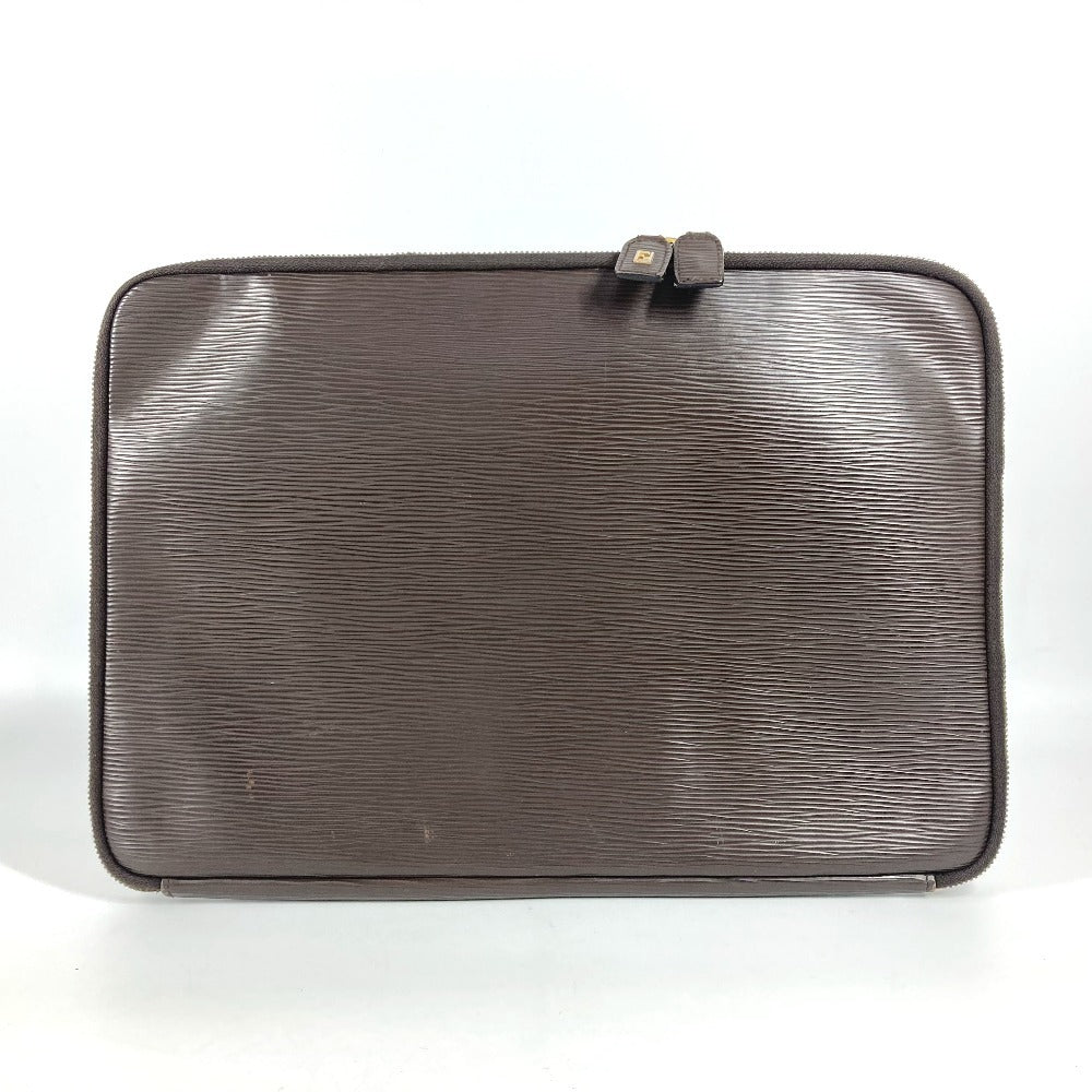 Fendi Bolso clutch Cuero Marrón FF Logo