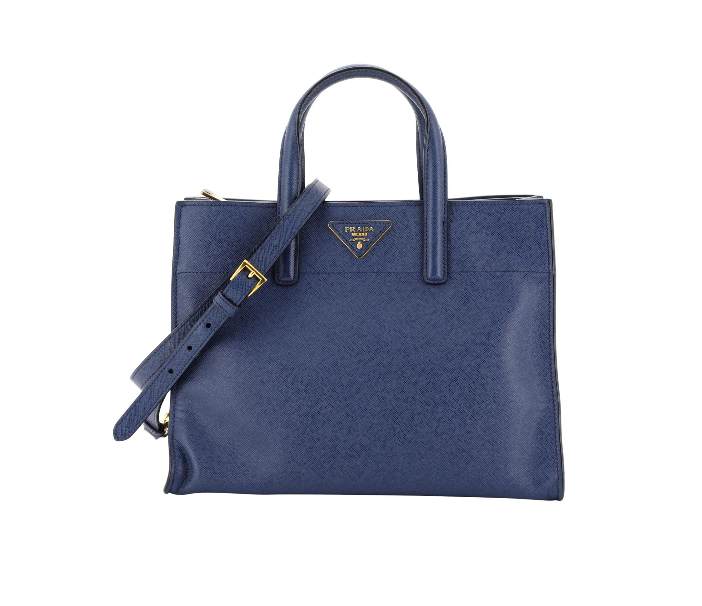 Prada Bolso tote convertible de Cuero Saffiano