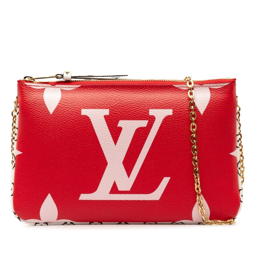 Red Louis Vuitton MONOGRAMA Giant Jungle Pochette Double Zip Crossbody Bag | Studio Nafay