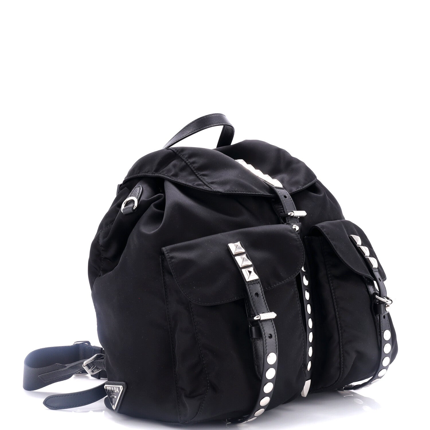 Nueva mochila Vela Tessuto con cuero con tachuelas