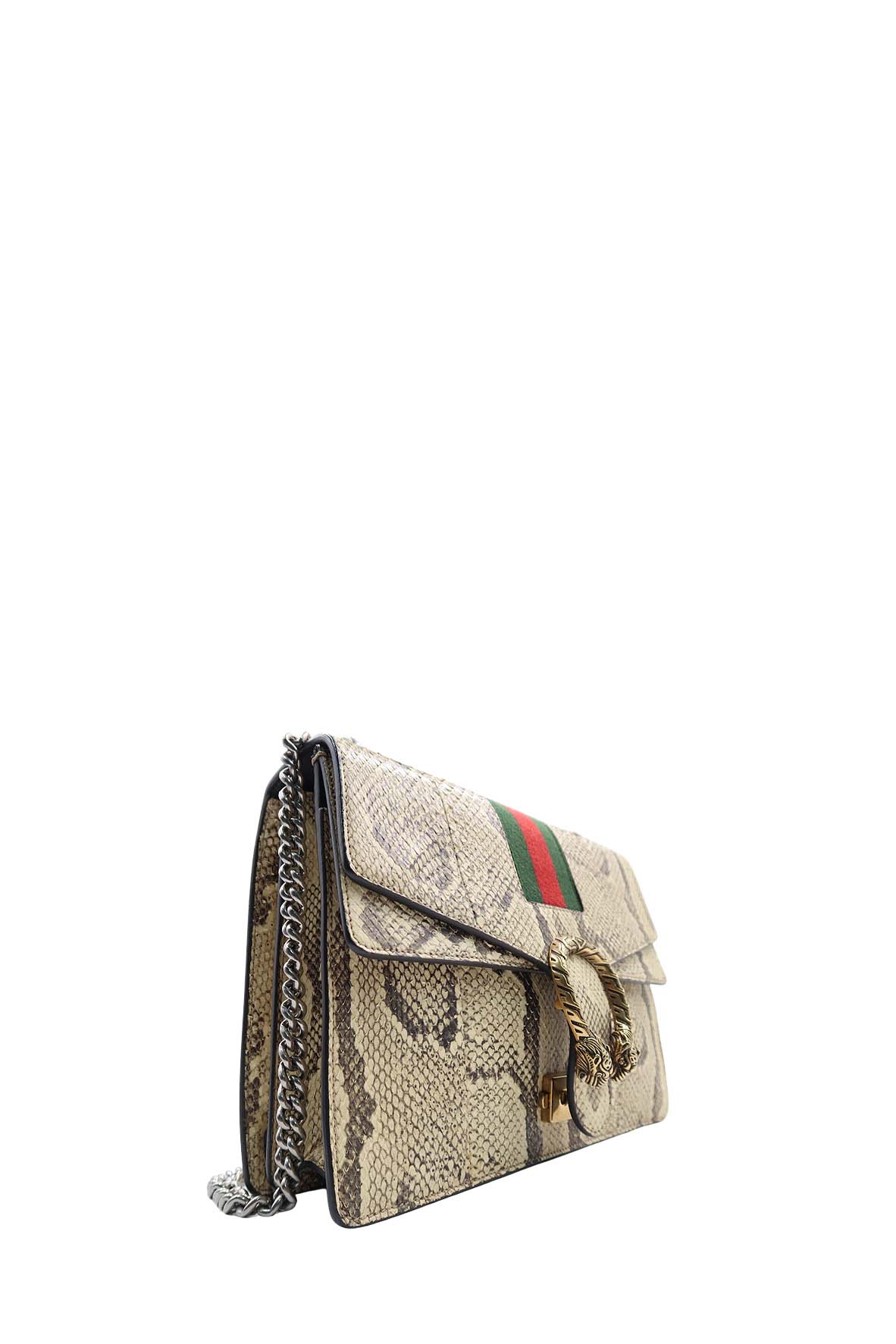 Bolso de hombro Dionysus mediano de pitón Marrón claro