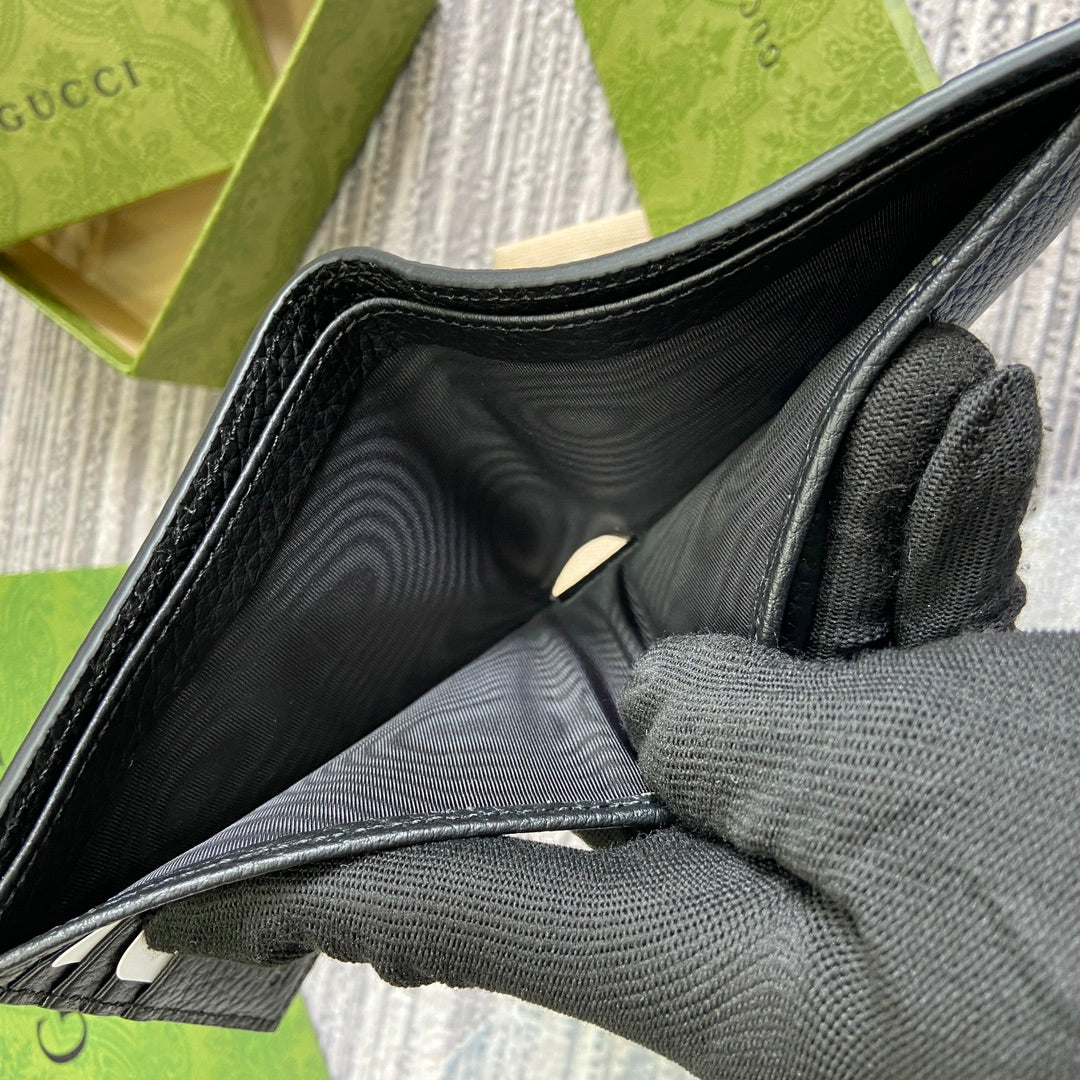 BIFOLD Cartera 11 IN Negro Piel de becerro