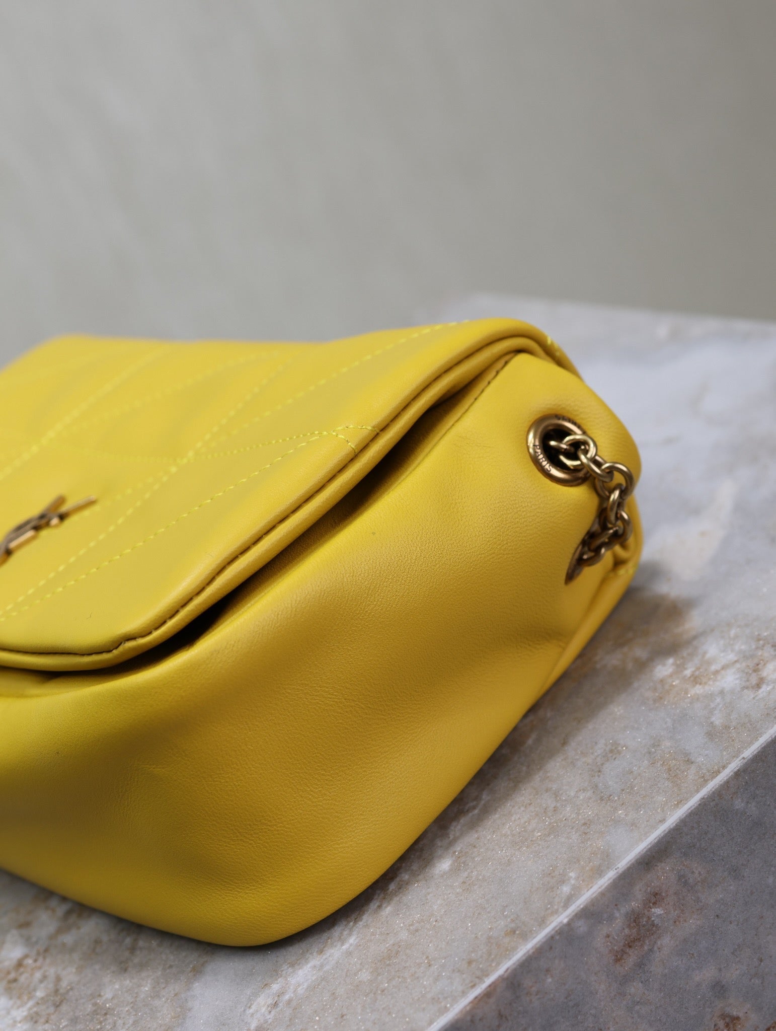 JAMIE 4.3 Mini BAG 20 IN MUSTARD Amarillo LAMBSKIN COPPER HARDWARE